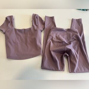 Lululemon Align Mauve Set - align shirt & High-Waist Leggings- like new size 2